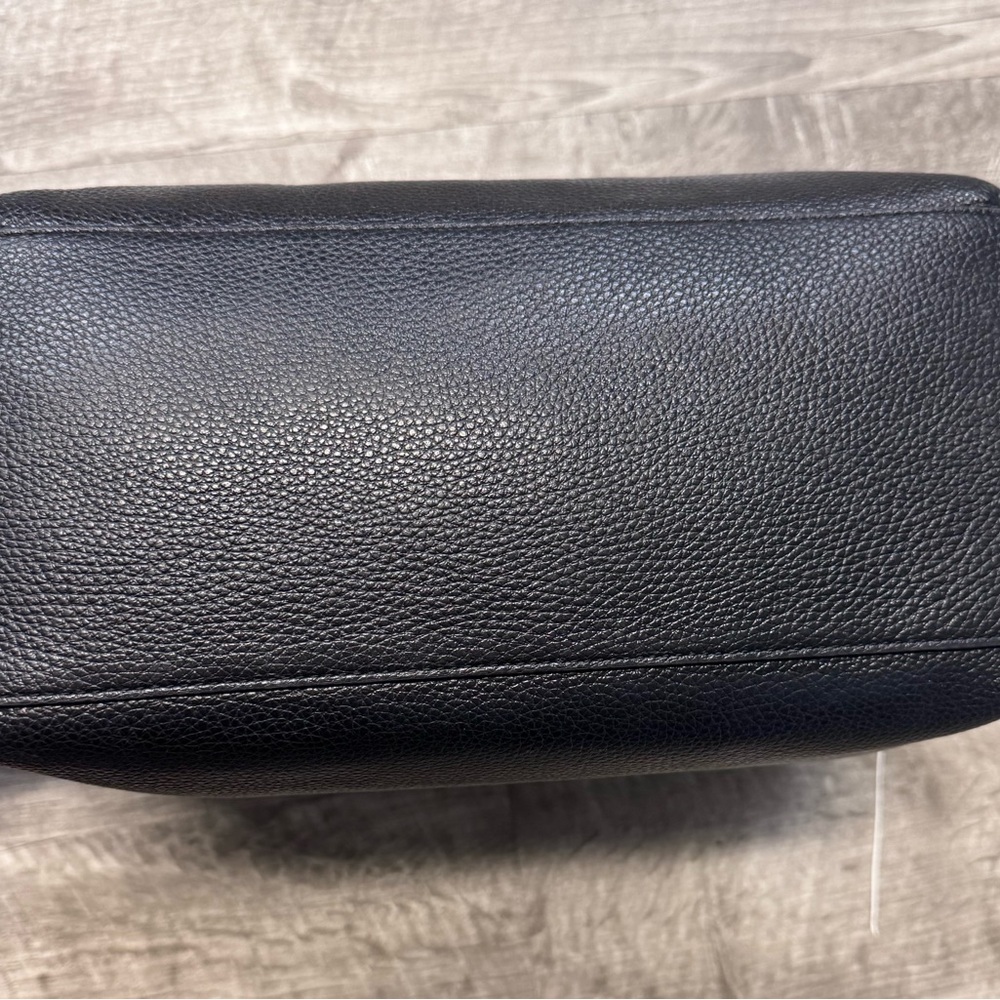 Coach Taylor Tote Light Gold/Black Pebble Leather Zip Top Closure Purse - Picture 6 of 14